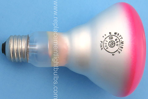 GE 75R30/FL/65WM/P 130V 65W Pink BR30 Reflector Light Bulb