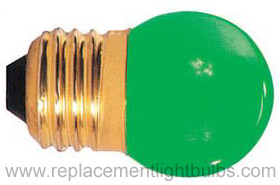 7.5S11G Green 7.5W 130V S11 Glass, E26 Base, Lamp Replacement Light Bulb