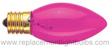 Bulbrite 7C9TP-120V 7W E17 Transparent Pink Light Bulb, Replacement Lamp