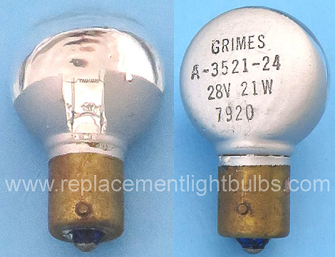 Grimes A-3521-24 28V 21W BAY15s Light Bulb