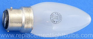 Candle 60W 120V B22 Frosted Light Bulb, Replacement Lamp