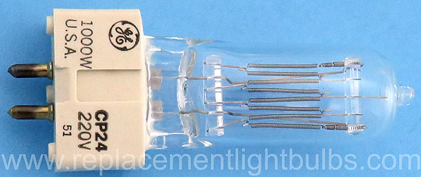 GE CP24 FVA Q1000T8/4CL 220V 1000W GX9.5 Light Bulb Replacement Lamp