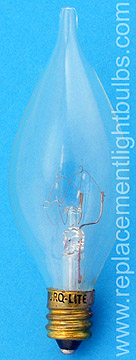 Duro-Lite 4015 15W 120-125V Sparkelite Clear Glass E12 Candelabra Screw Base Light Bulb