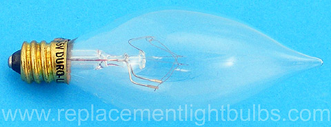 Durolite 4211 15W 120-125V Tini-Brite Clear Glass E12 Candelabra Screw Base Light Bulb