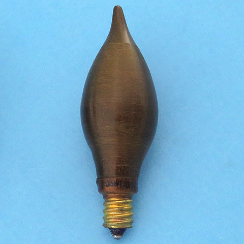 Duro-Lite 4684 15W 120-125V Amber Spun Glass E12 Candelabra Screw Base Light Bulb