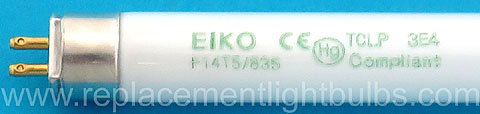 Eiko F14T5/835 14W 3500K White Light Bulb Replacement Lamp