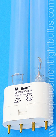 GE GBX55/UVC/2G11 55W Germicidal UV-C Lamp, Replacement Light Bulb
