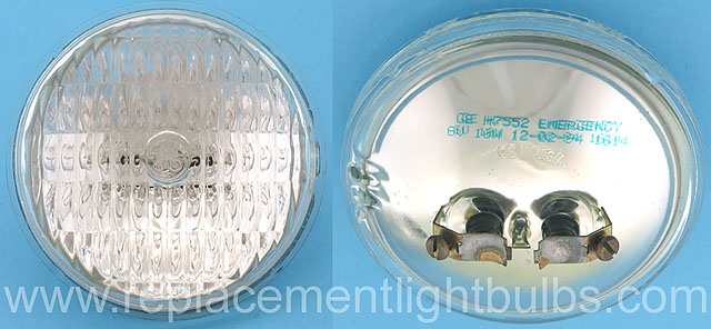 GE H7552 6V 10W Emergency Halogen Sealed Beam Lamp Replacement Light Bulb