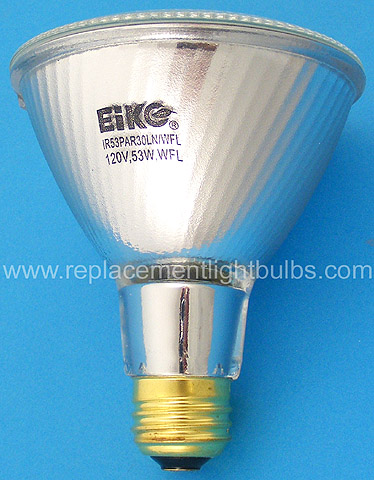 Eiko IR53PAR30LN/WFL 53W 120V 930 Lumens PAR30 Long Neck To Replace 75W PAR30L Wide Flood Light Bulb