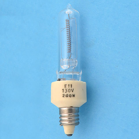 JD130V-200W/E11 Q200CL/MC 130V 200W Miniature Candelabra Screw Light Bulb