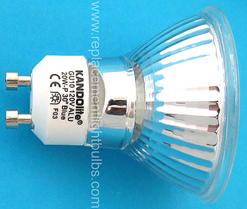 JDR-C 120V 20W GU10 Dichroic Blue Light Bulb