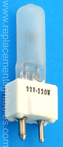 Hikari 22V 220W GY9.5 P129 362-228 Frosted Lamp, Replacement Light Bulb