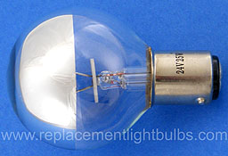 M-04015 12V 25W BA15d Top Half Silver Globe Lamp, Replacement Light Bulb