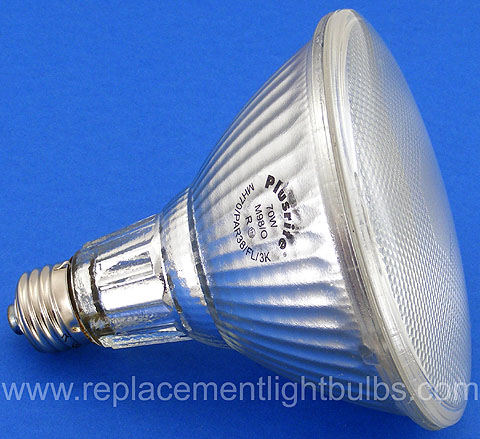 MH70/PAR38/FL/3K 70W M98/O 3200K Metal Halide PAR38 Flood Light Bulb, Plusrite Replacement Lamp