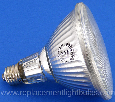 MH70/PAR38/FL/4K 70W M98/O 4200K Metal Halide PAR38 Flood Light Bulb, Plusrite Replacement Lamp