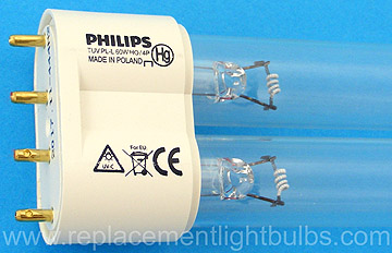 Philips PL-L 60W HO/4P High Output 4-Pin TUV Germicidal UV-C Lamp Replacement Light Bulb