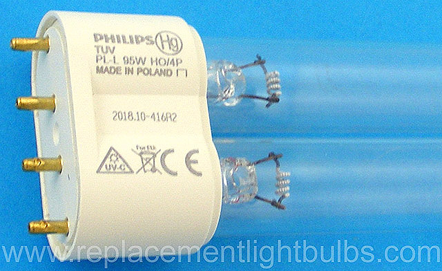 Philips PL-L 95W HO/4P High Output 4-Pin Germicidal UV-C Lamp Replacement Light Bulb