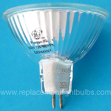 GE Q50MR16/HIR/CG40 Precise IR 40° FL 12V 50W Wide Flood Cover Glass Replacement Light Bulb Lamp