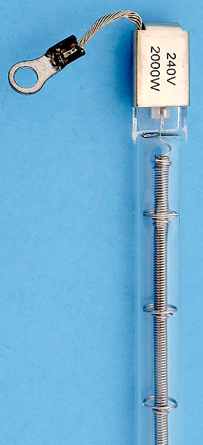 Hikari QIR240V-2000W M/W+CN 240V 2000W Wire Leads Ring Terminals Infrared Heater Lamp