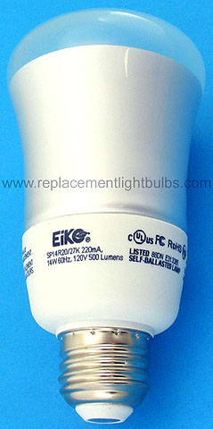 Eiko SP14/R20/27K 14W 120V 2700K Energy Saving Light Bulb to Replace 50R20 Incandescent Flood