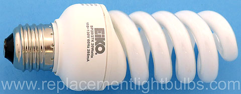 Eiko SP20/27K 20W 2700K 110-130V Energy Saving Light Bulb