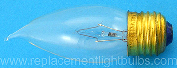 Zampa 1960EC 120V 60W Bent Tip Clear Glass Medium Screw Base Light Bulb