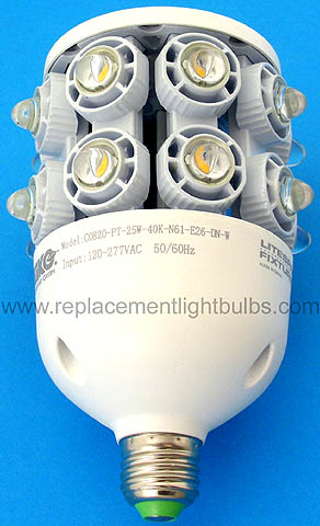 Eiko C0820-PT-25W-40K-N61-E26-DN-W LED 25W 120-277VAC Post Top LED Replacement Light Bulb