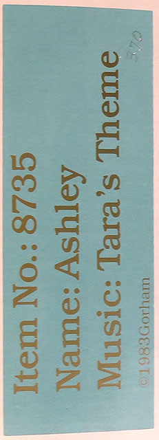 Gorham Ashley 8735 Label