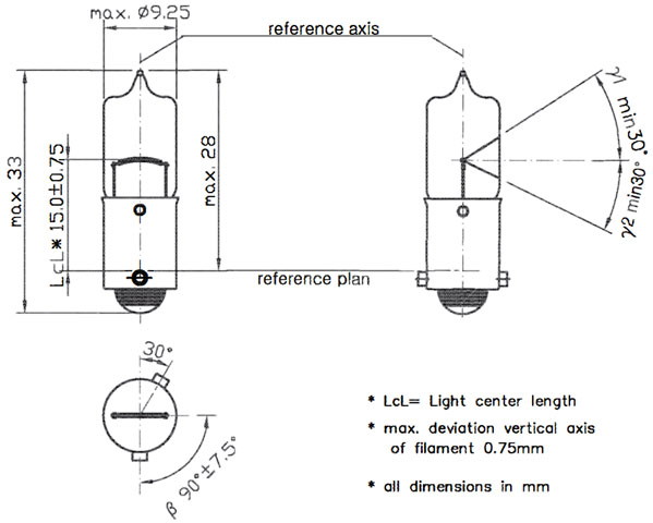 Graphic 64132 BAX9s 12V 6W Light Bulb