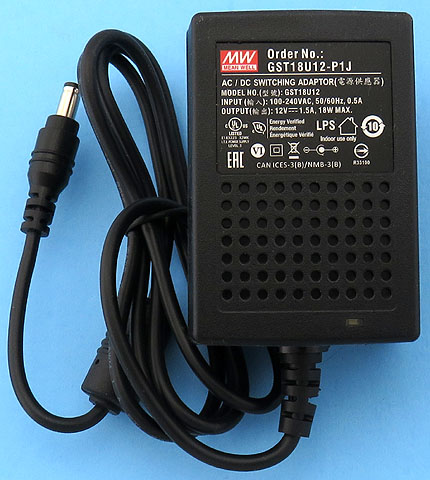 Mean Well GST18U12-P1J GST18U12 100-240V AC to 12V DC 1.5A 18W Maximum AC Adapter