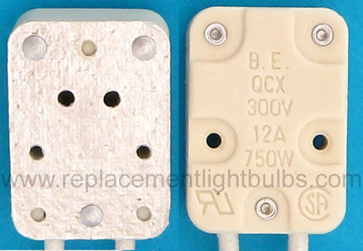 QCX-34-112/124 G58-E 250V 12A 750W GX5.3, GU5.3, G5.3 Bi-Pin Lamp Socket