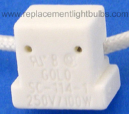 Golo SC-114-1 G8 G-8 2-Pin 250V 100W Lamp Socket