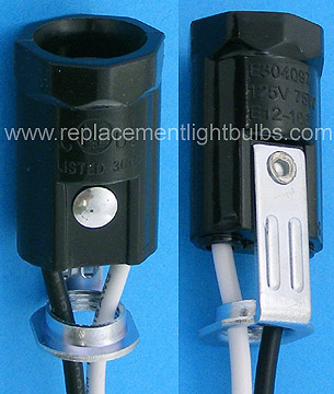 TC-168 E12 Candelabra Screw 125V 75W Lamp Socket