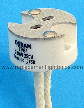 Osram Sylvania TP61 G4, GU4, GX4, GZ4, G5.3, GU5.3, GX5.3, GX6.35, GY6.35, G6.35, GZ6.35 250V 750W Bi-Pin Lamp Socket